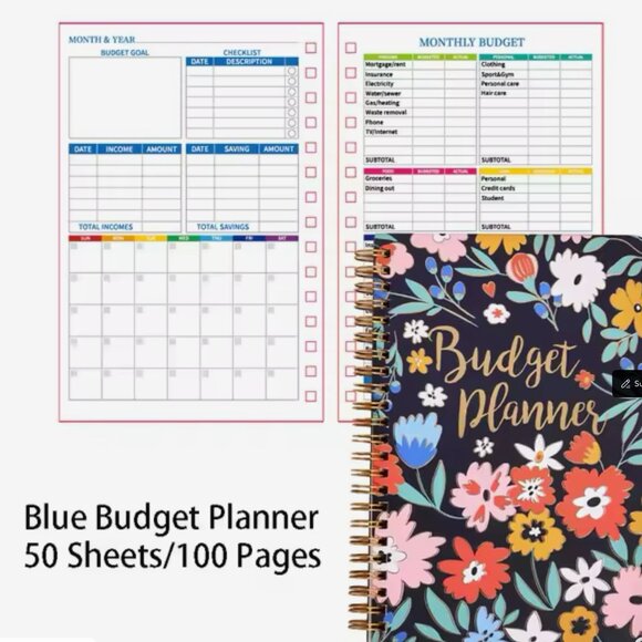 Vintage Flower Budget Planner: A5 Undated Financial Organizer with Expense Track - Picture 7 of 7